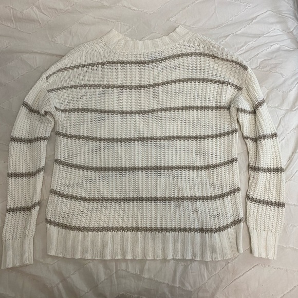 American eagle white/taupe striped sweater - Picture 4 of 4